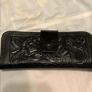 Stamped leather wallet